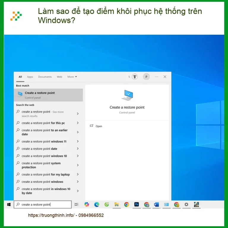 PC Tạo điểm khôi phục hệ thống Windows? - Cách tự xử lý tại nhà