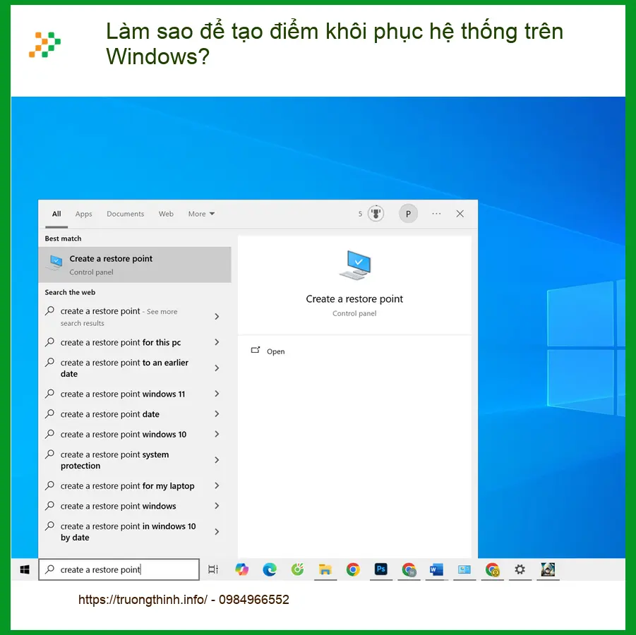 PC Tạo điểm khôi phục hệ thống Windows? - Cách tự xử lý tại nhà