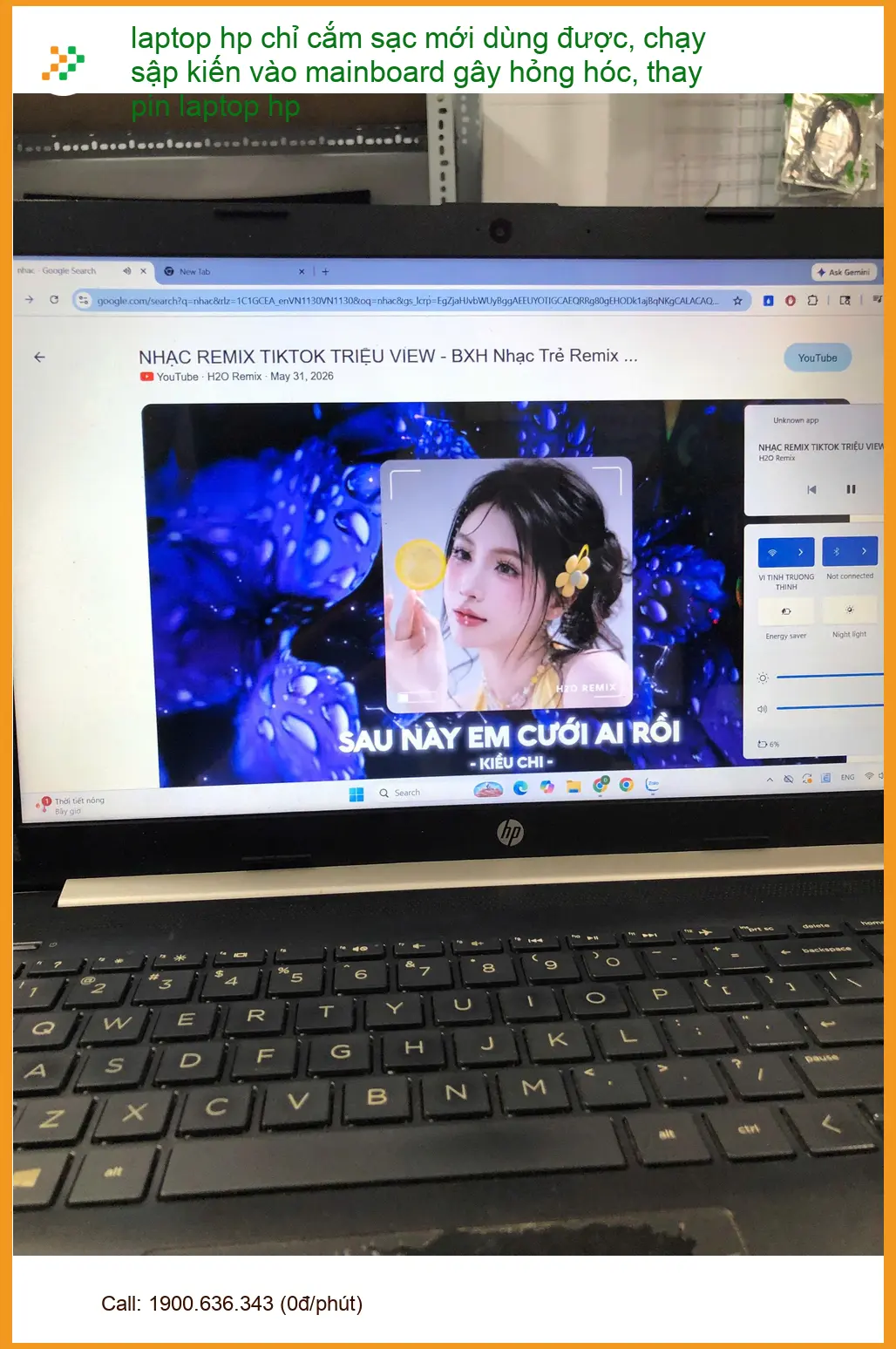 Anh Kiên tìm chỗ thay pin laptop HP và sửa lỗi kiến mainboard ở Quận Bình Thạnh ảnh thực tế 1