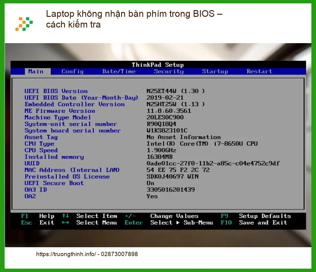 Laptop không nhận bàn phím trong BIOS cách kiểm tra - Trung tâm hỗ trợ gần đây