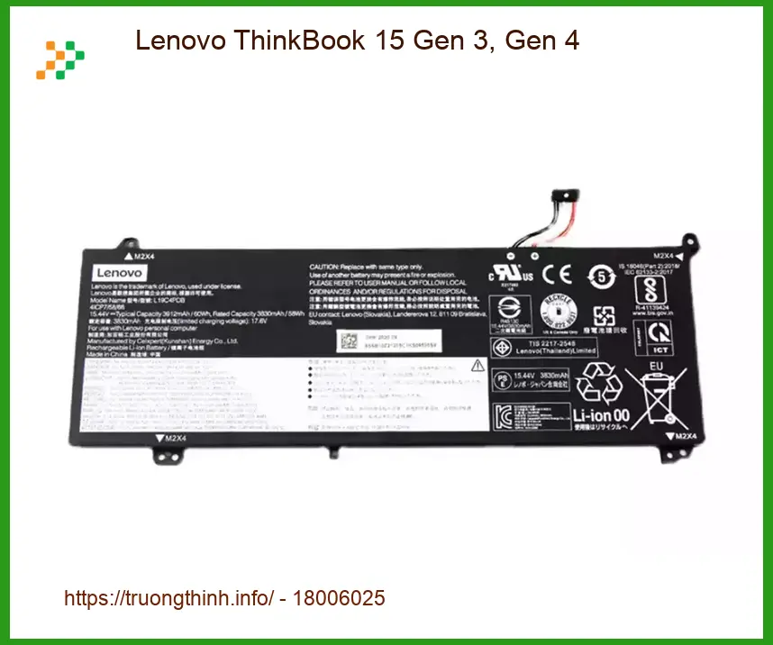 Pin Laptop Lenovo ThinkBook 15 Gen 3 4 - Thay Lấy Liền - TPHCM Giá Rẻ