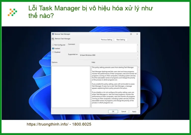 Thủ thuật Phần mềm Lỗi Task Manager bị vô hiệu hóa - Xử lý nhanh TPHCM