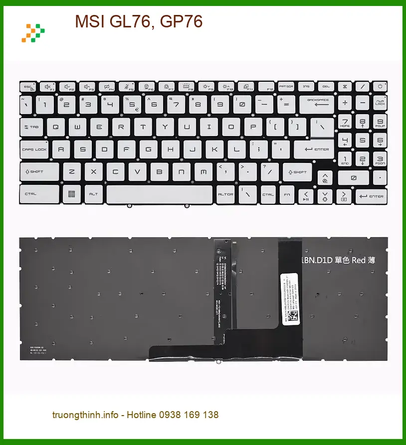 Bàn phím Laptop MSI GL76, GP76 - Thay Nhanh Lấy Ngay Tại TPHCM