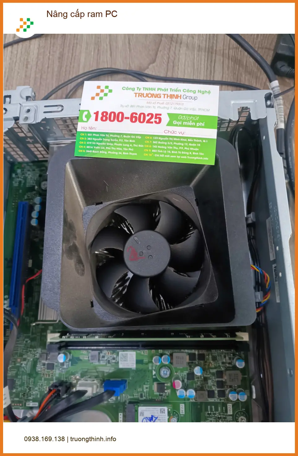 Anh Khang kỹ sư phần mềm review dịch vụ nâng cấp ram PC Quận Tân Phú uy tín