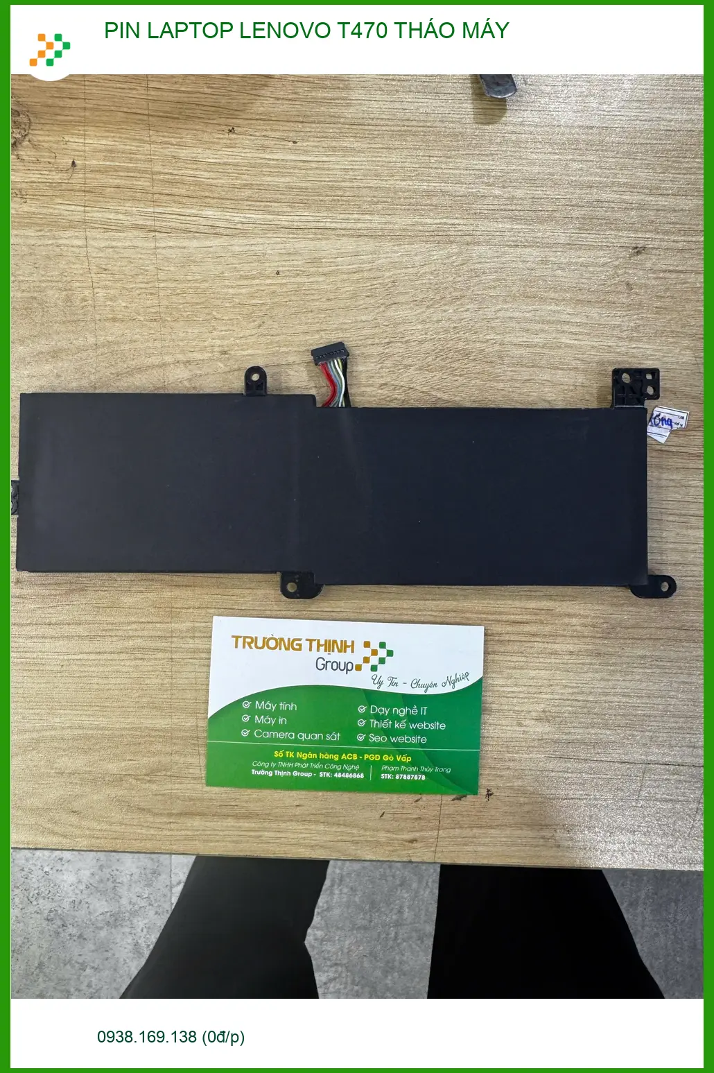 Anh Quang tìm thay PIN LAPTOP LENOVO T470 tháo máy ở Quận 10 - Xem cửa hàng uy tín