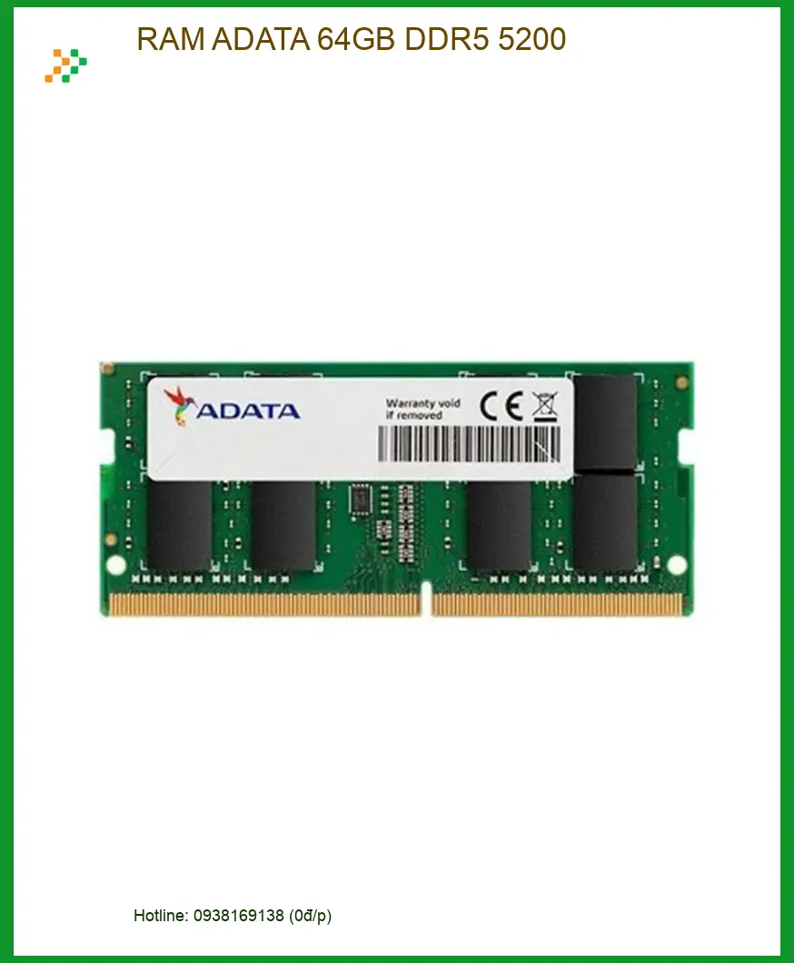RAM Laptop ADATA 64GB DDR5 5200 - Trung Tâm Nâng Cấp Uy Tín TPHCM