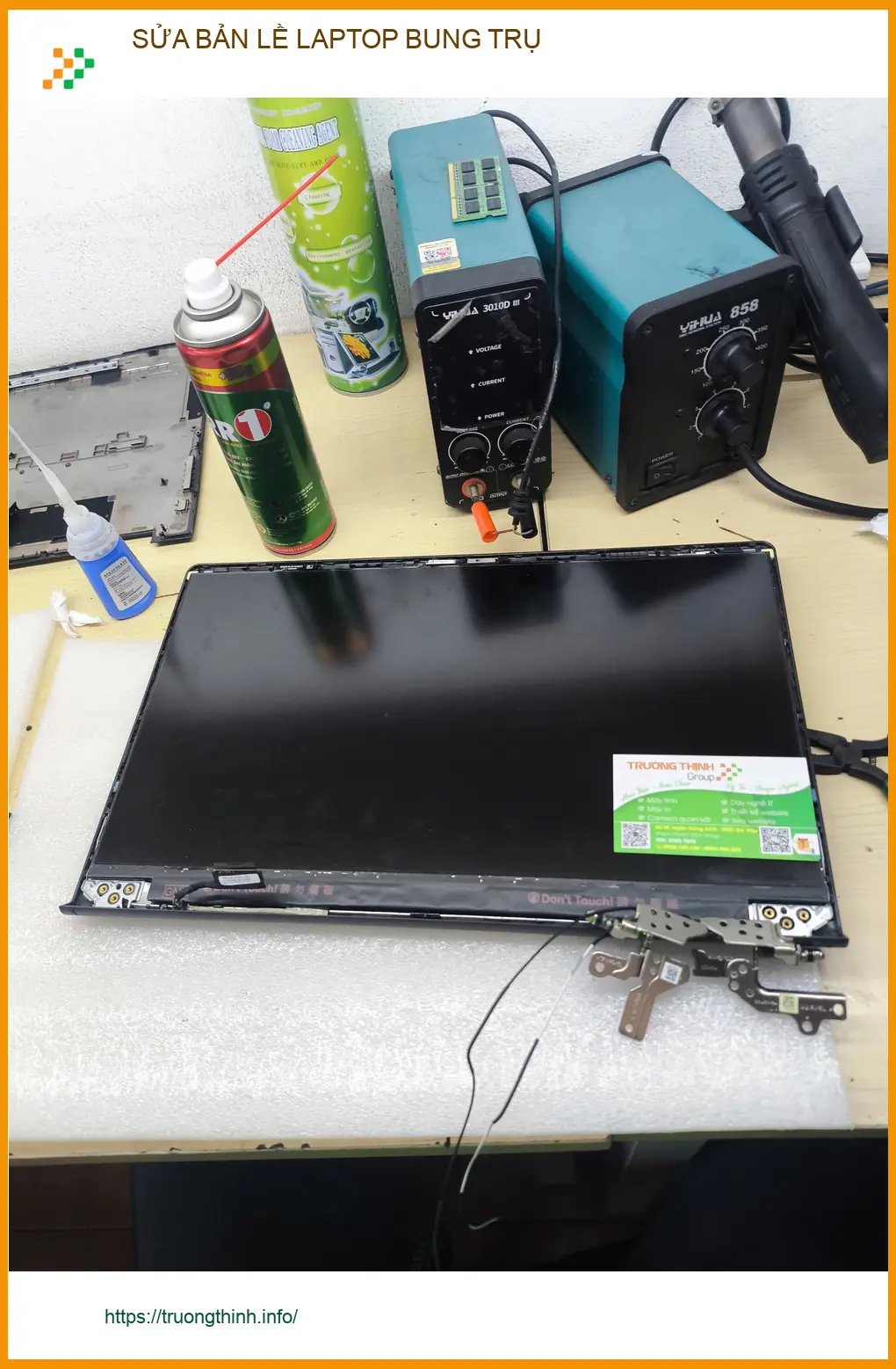 Anh Khoa kinh doanh - Dịch vụ sửa bản lề laptop bung trụ Quận Gò Vấp uy tín