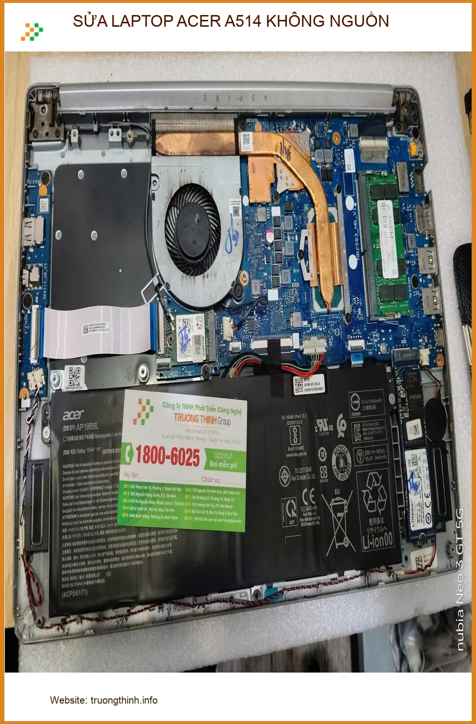 Trung tâm sửa LAPTOP ACER A514 không nguồn Quận 9 - Anh Bình review