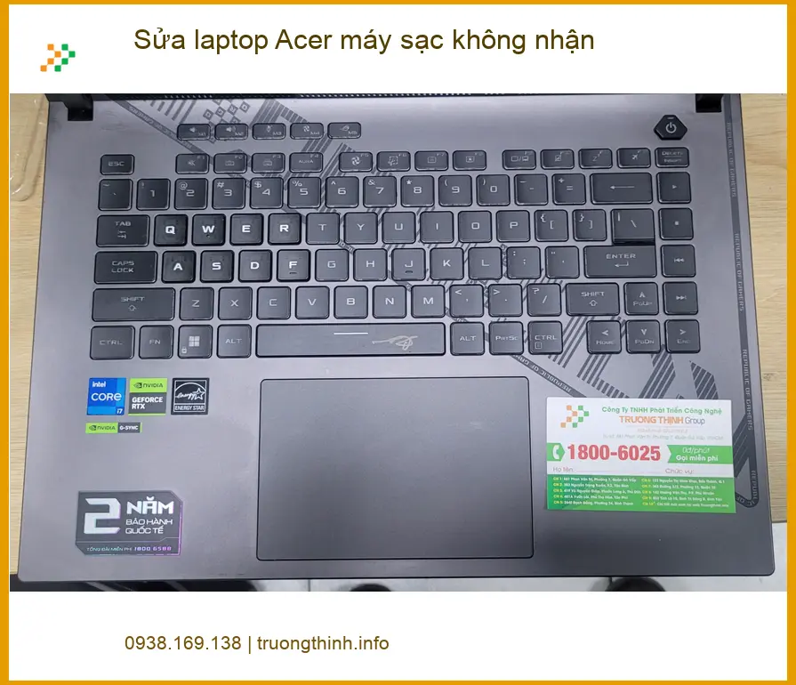 Cô Hạnh gấp gáp sửa laptop Acer máy sạc không nhận Quận Bình Tân ảnh thực tế 1
