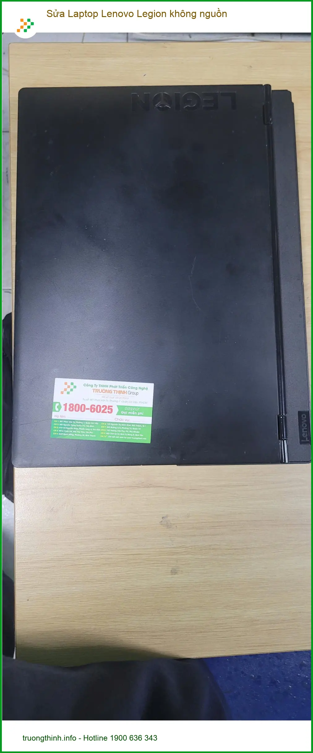 Tiệm Sửa Laptop Lenovo Legion không nguồn Quận Bình Tân - Anh Huy cứu máy ảnh thực tế 1
