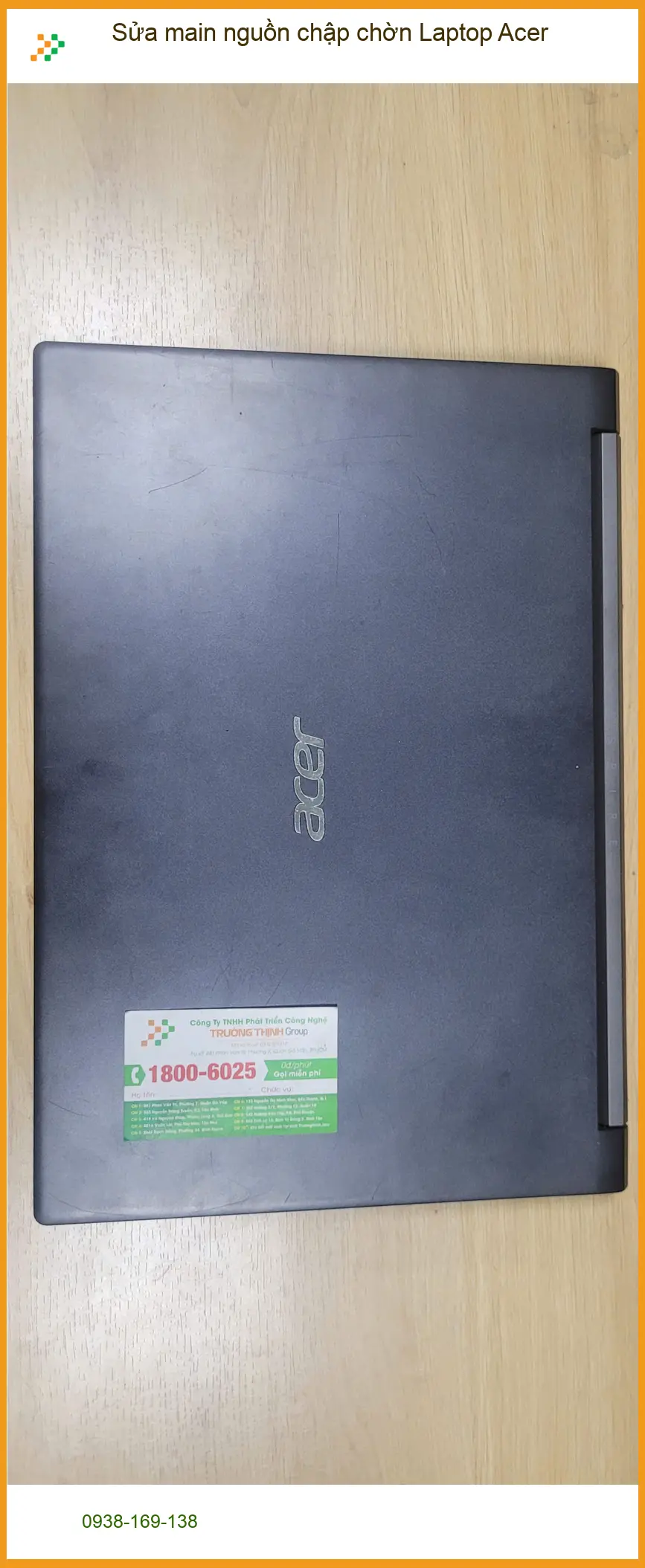 Chị Mỹ Lệ tìm nơi sửa main nguồn chập chờn Laptop Acer Quận Bình Tân uy tín
