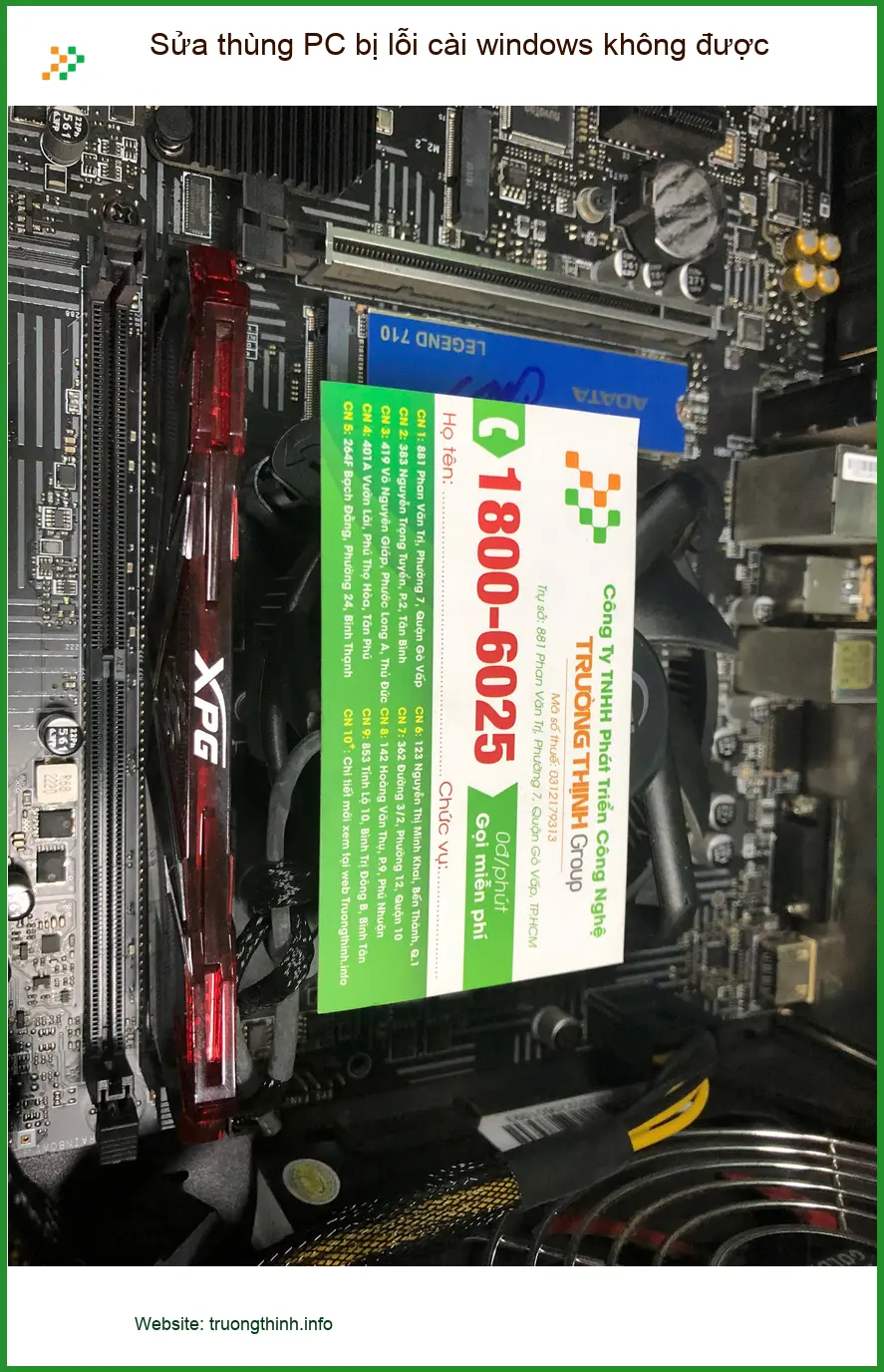 Em Dũng cần tiệm sửa thùng PC bị lỗi cài windows không được Quận Bình Tân ảnh thực tế 1