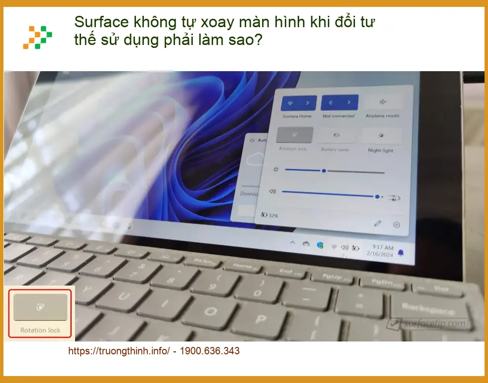 Surface không tự xoay màn hình khi đổi tư thế - Trung tâm hỗ trợ gần đây