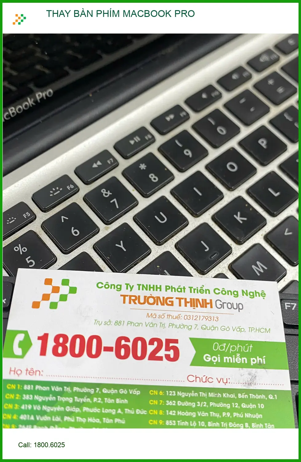 Trung tâm thay bàn phím Macbook Pro Quận 12 - Anh Đức lập trình viên ảnh thực tế 1