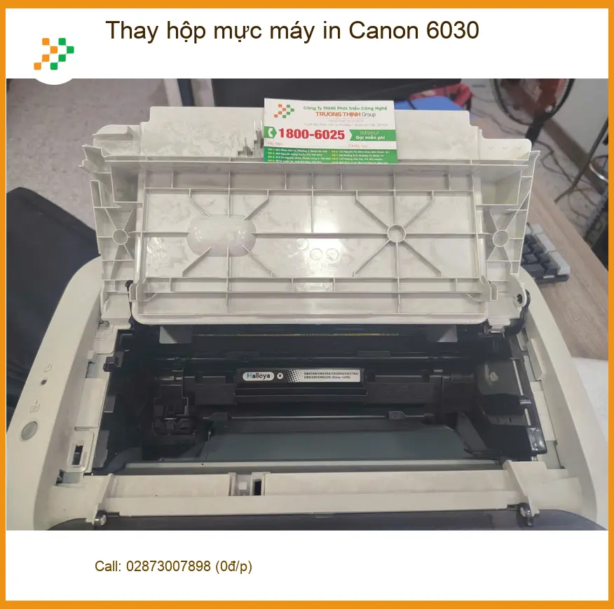 Chị An kế toán lo lắng về việc thay hộp mực máy in Canon 6030 tại Quận 7 uy tín ảnh thực tế 1