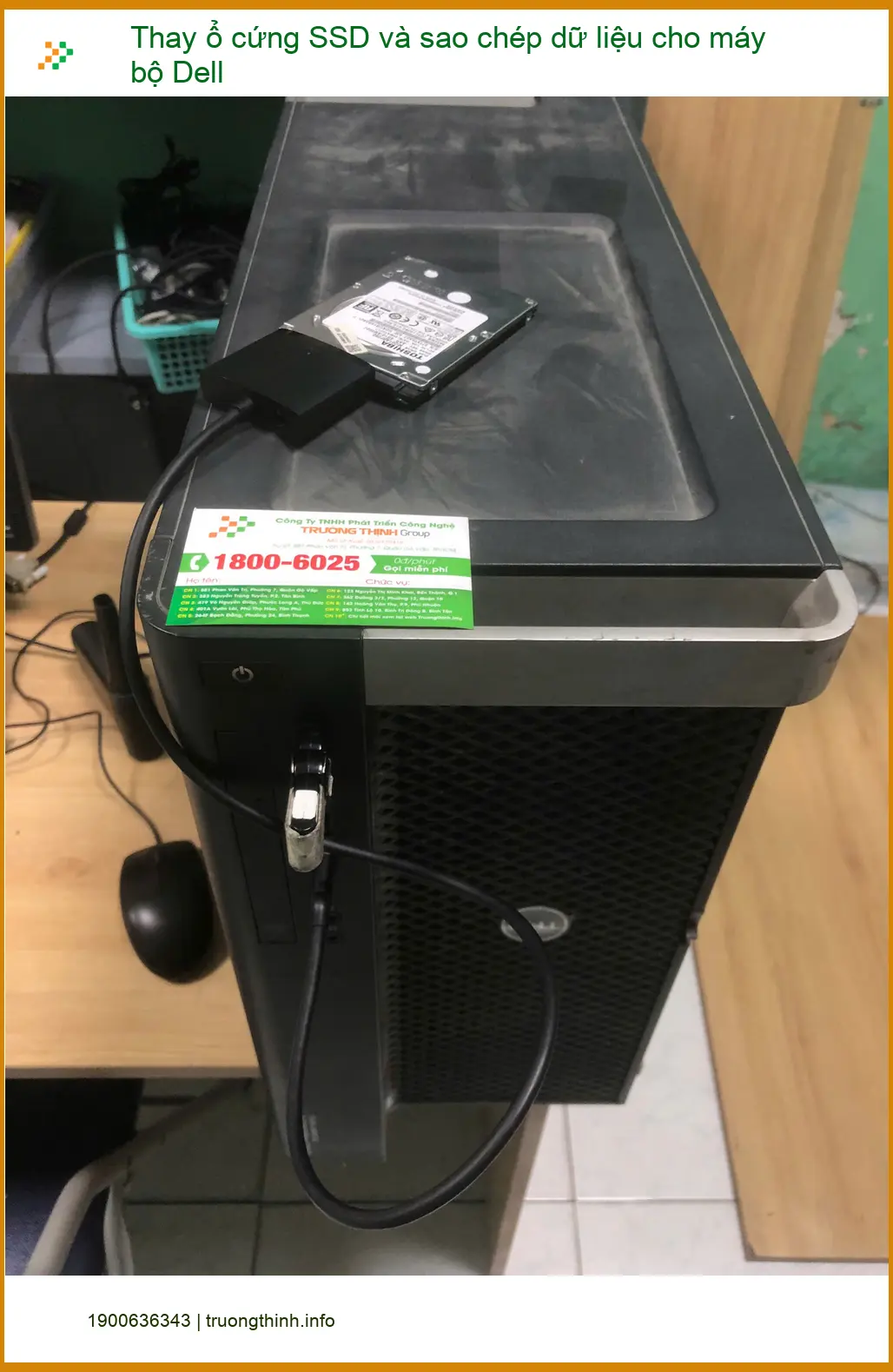 Cô Thanh kế toán tìm chỗ thay ổ cứng SSD và sao chép dữ liệu máy bộ Dell Quận Bình Tân ảnh thực tế 1