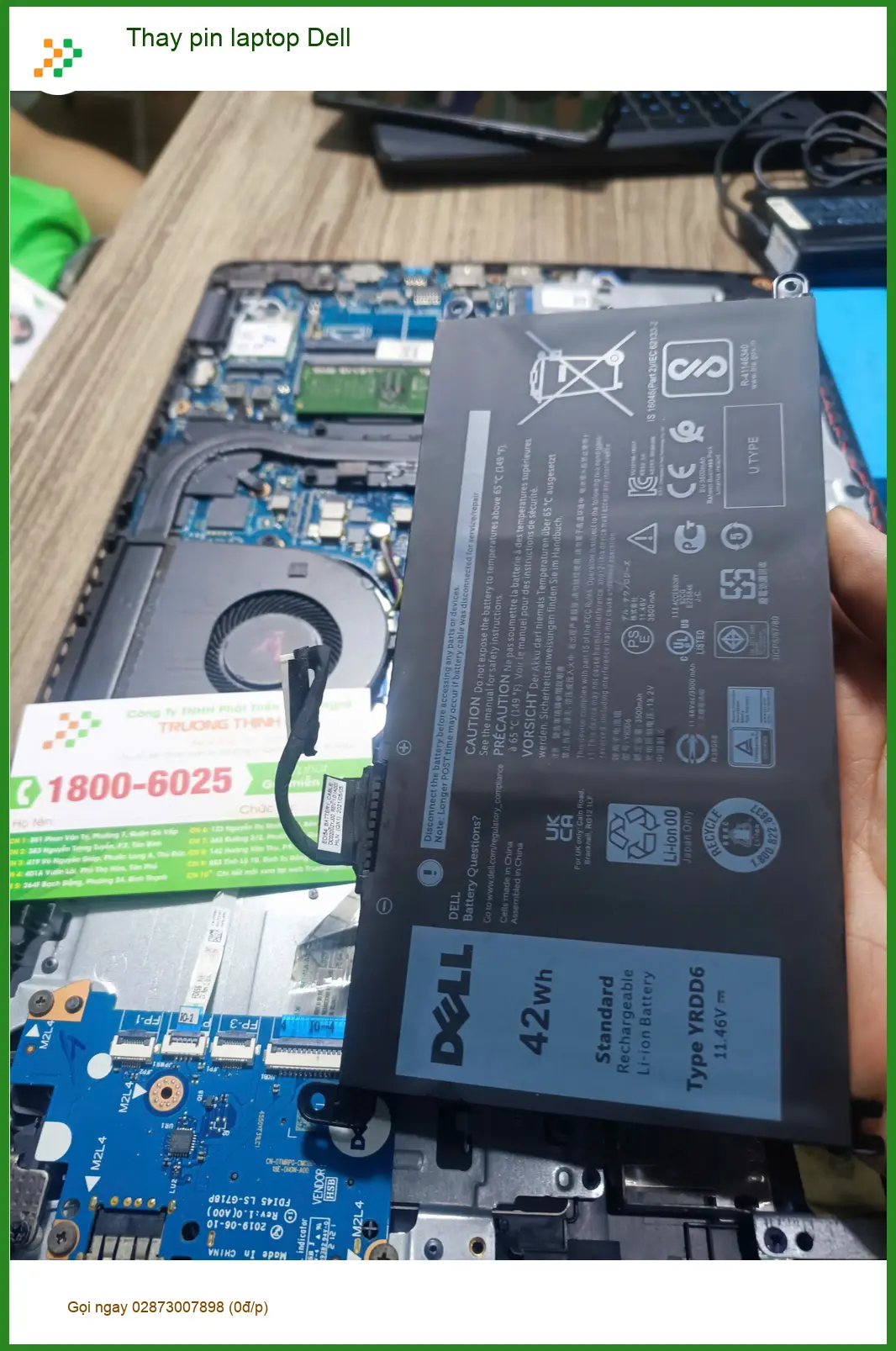 Dịch vụ thay pin laptop Dell Quận Tân Phú - Anh Khánh kiến trúc sư cần pin gấp ảnh thực tế 2