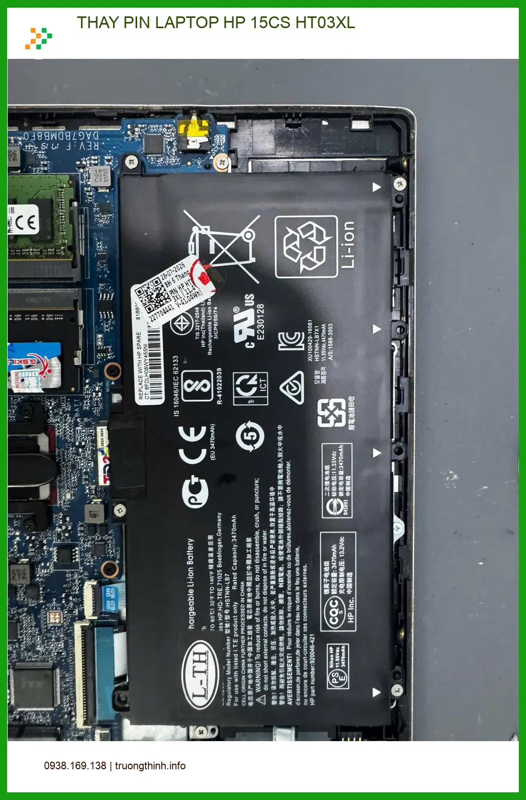 Chị Thanh shipper và ca thay pin laptop HP 15CS HT03XL Quận 10 lấy ngay ảnh thực tế 1