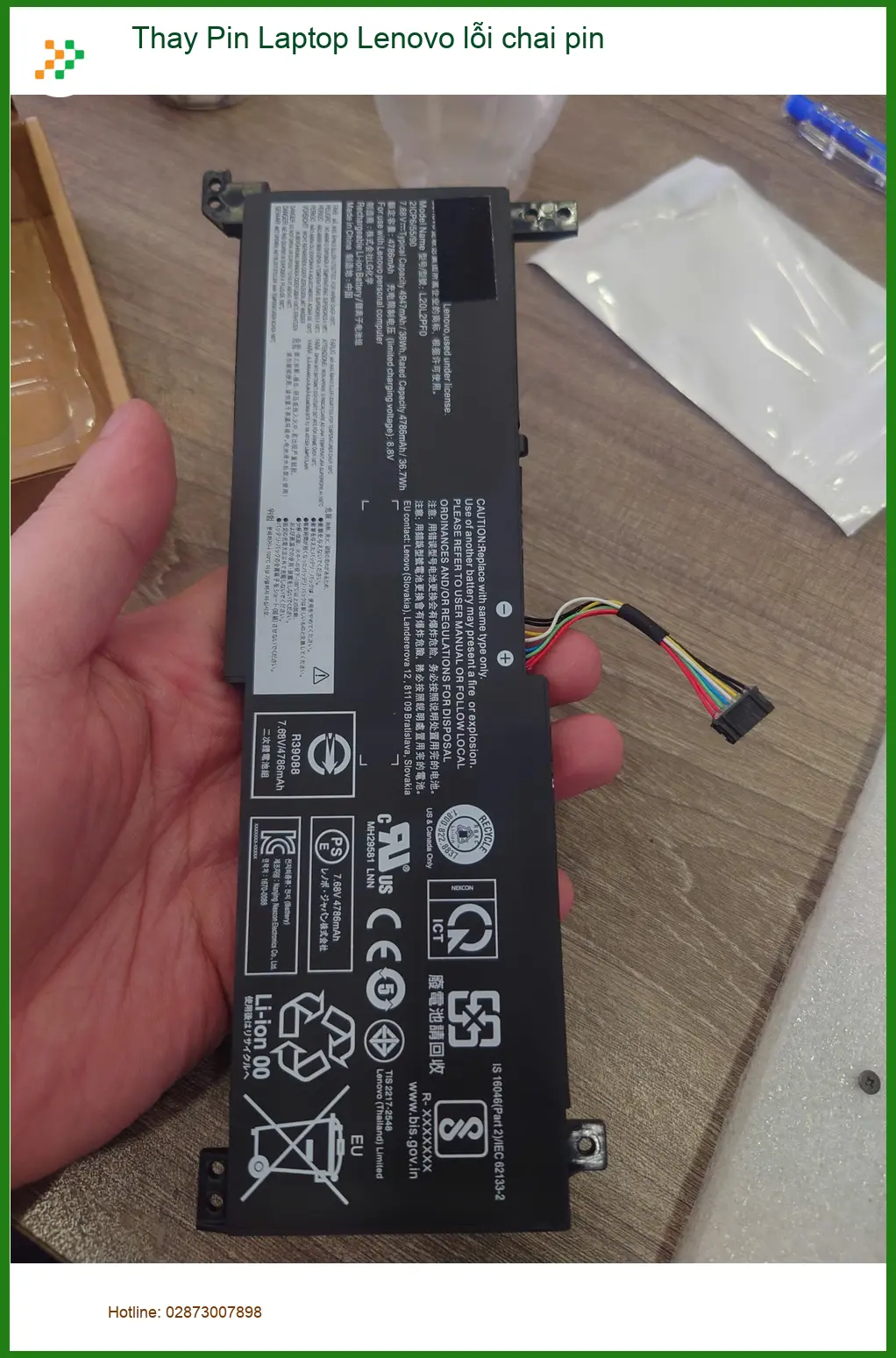 Chú Quang tìm địa chỉ - Thay pin laptop Lenovo lỗi chai pin Quận 7 ảnh thực tế 1