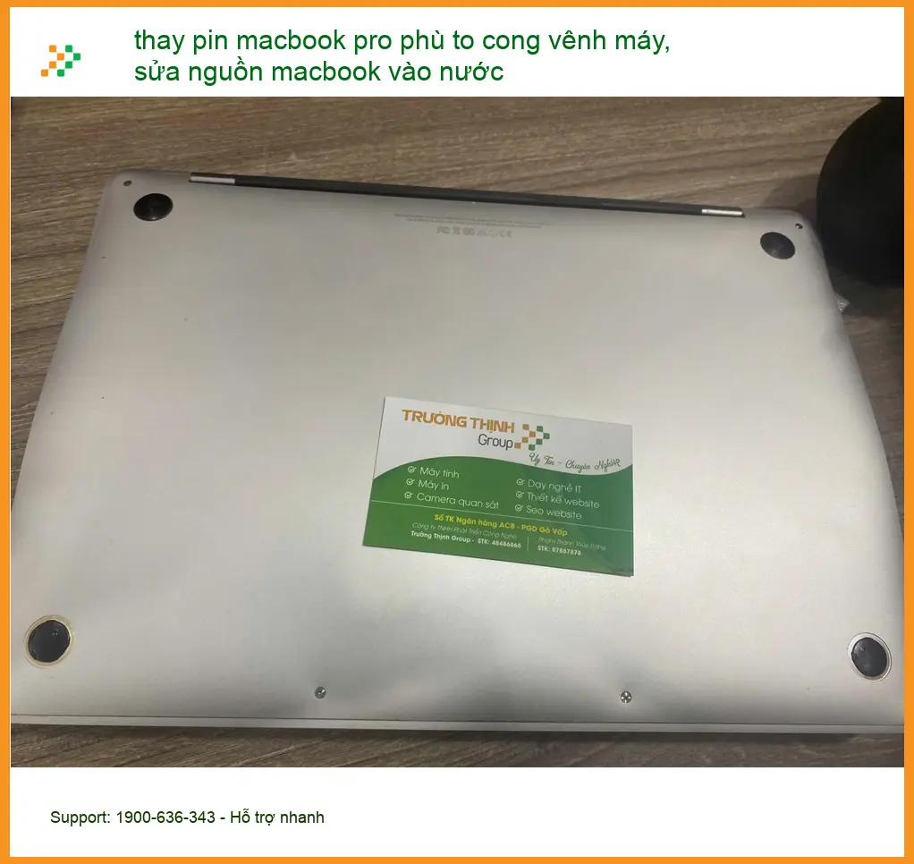 Ông Sơn cần thay pin Macbook phù, sửa nguồn Macbook vào nước Bình Thạnh