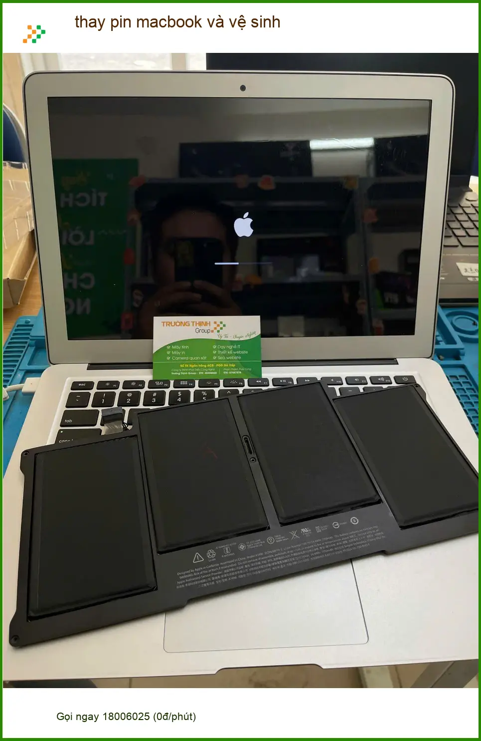 Anh Khang kiến trúc sư cần thay pin macbook và vệ sinh Quận Thủ Đức uy tín ảnh thực tế 1