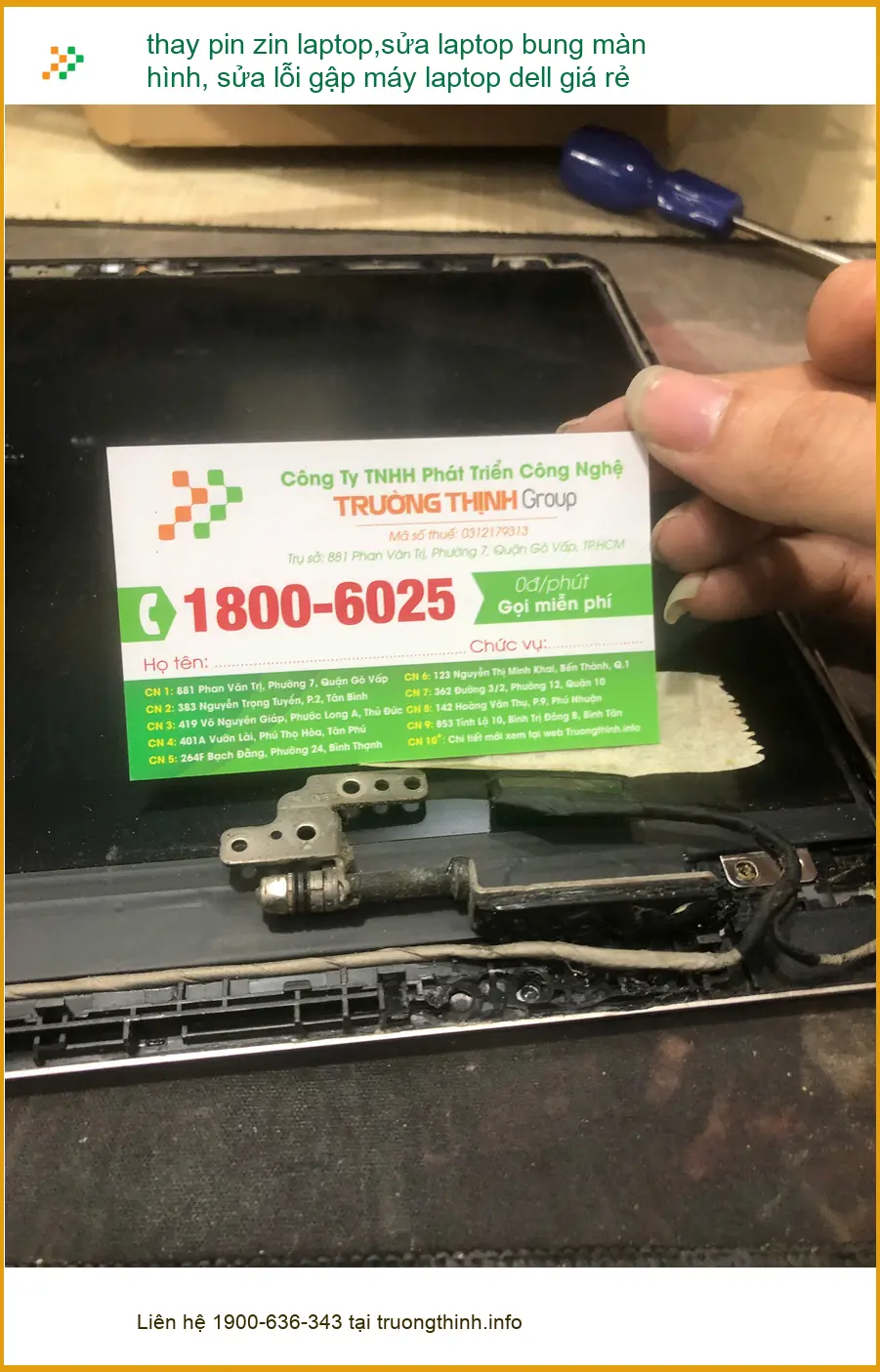 Anh Khoa sinh viên thay pin zin laptop Dell giá rẻ Quận Bình Thạnh ảnh thực tế 1