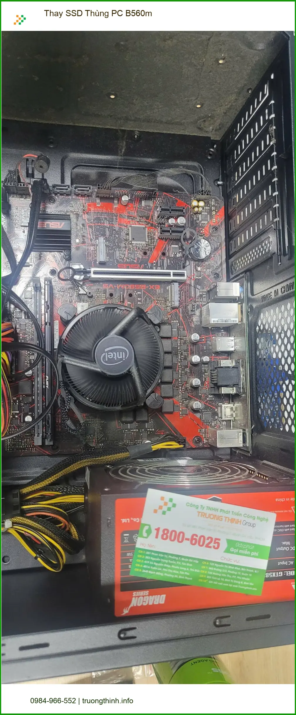Dịch vụ thay SSD Thùng PC B560m Quận Bình Tân - Anh Minh tin tưởng ảnh thực tế 2