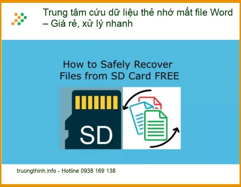 Khôi Phục Dữ Liệu thẻ nhớ mất file Word – Cứu dữ liệu nhanh TPHCM