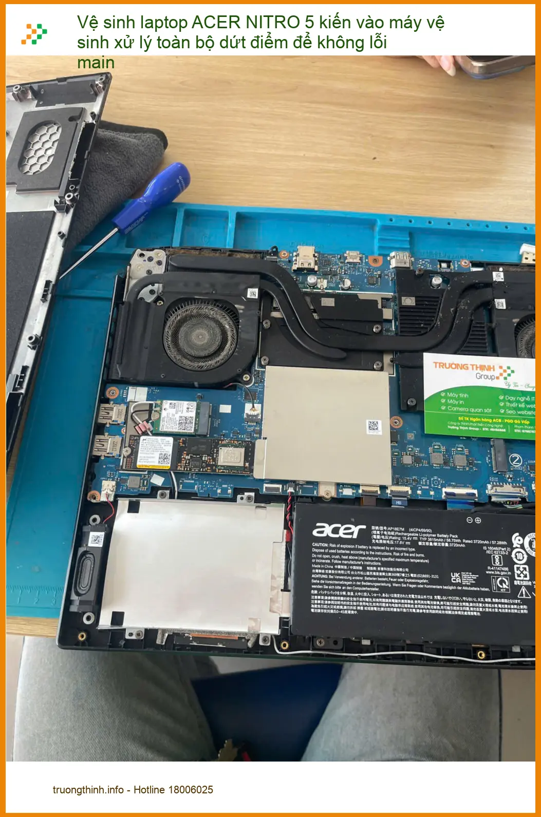 Anh Đức gamer tìm chỗ vệ sinh laptop ACER NITRO 5 kiến vào ở Phú Nhuận ảnh thực tế 2