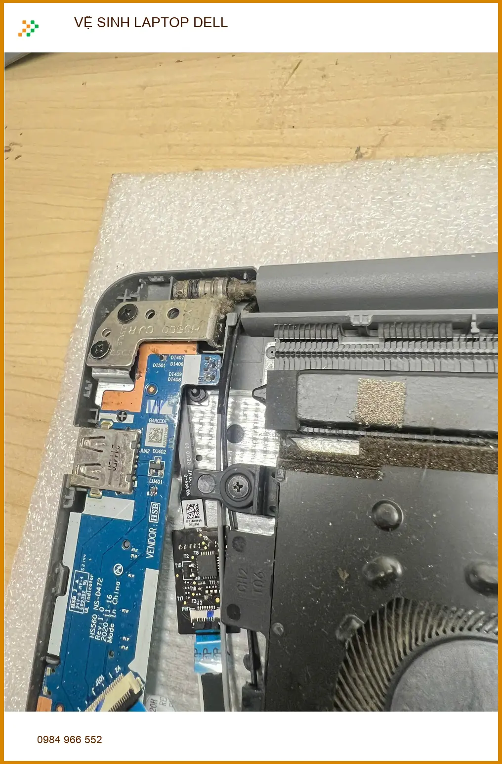 Anh Khang tìm Trung tâm Vệ sinh Laptop Dell Quận Gò Vấp giá rẻ ảnh thực tế 2