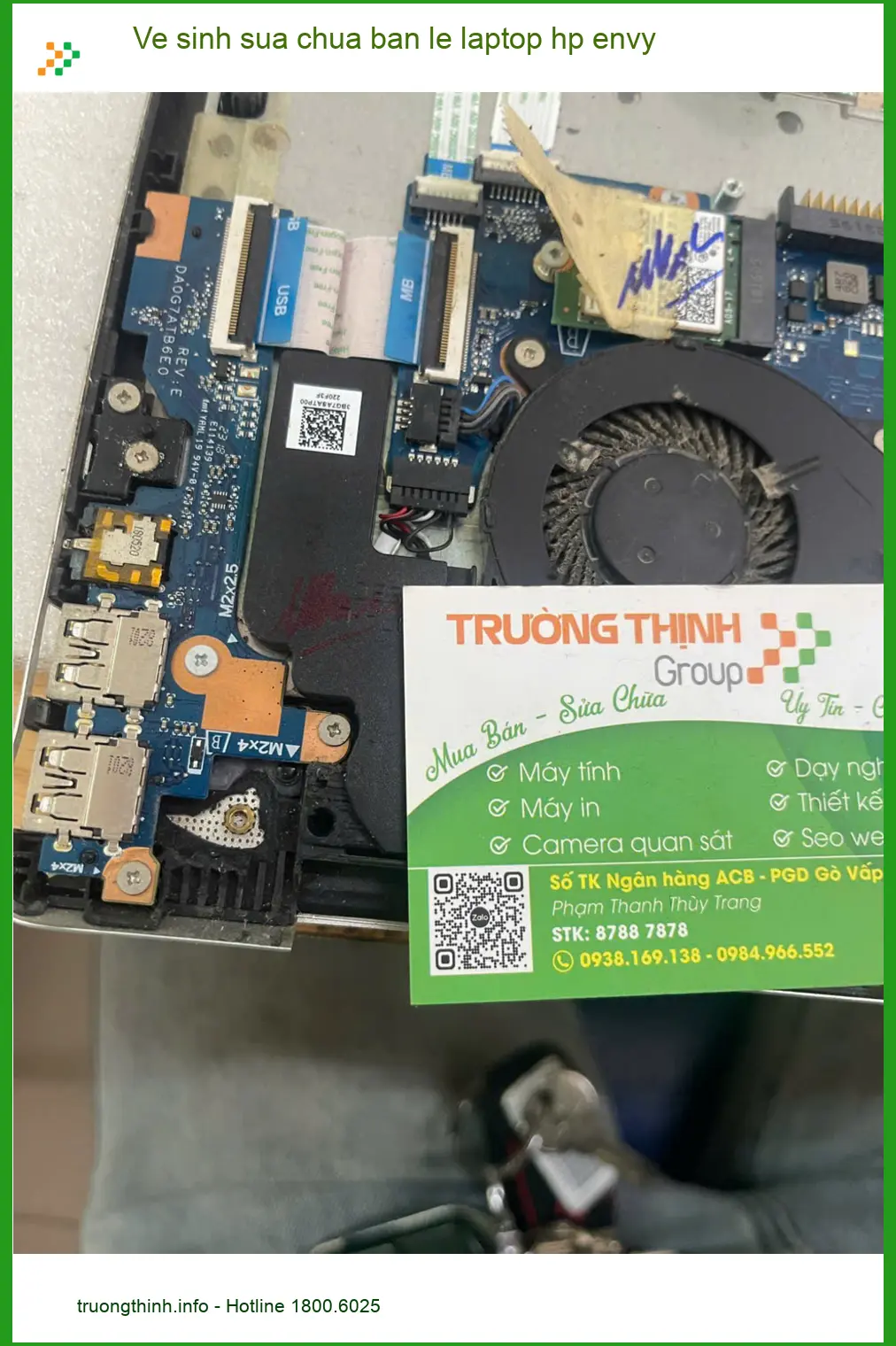Chị Hà văn phòng review dịch vụ vệ sinh sửa chữa laptop hp envy Quận Phú Nhuận ảnh thực tế 1