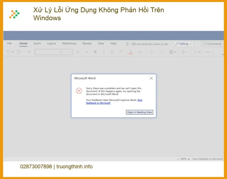 Thủ thuật Xử Lý Lỗi Ứng Dụng Không Phản Hồi Windows - Cách tự khắc phục nhanh