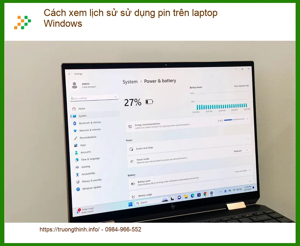 Laptop Cách xem lịch sử dụng pin trên Windows - Trung tâm hỗ trợ gần đây