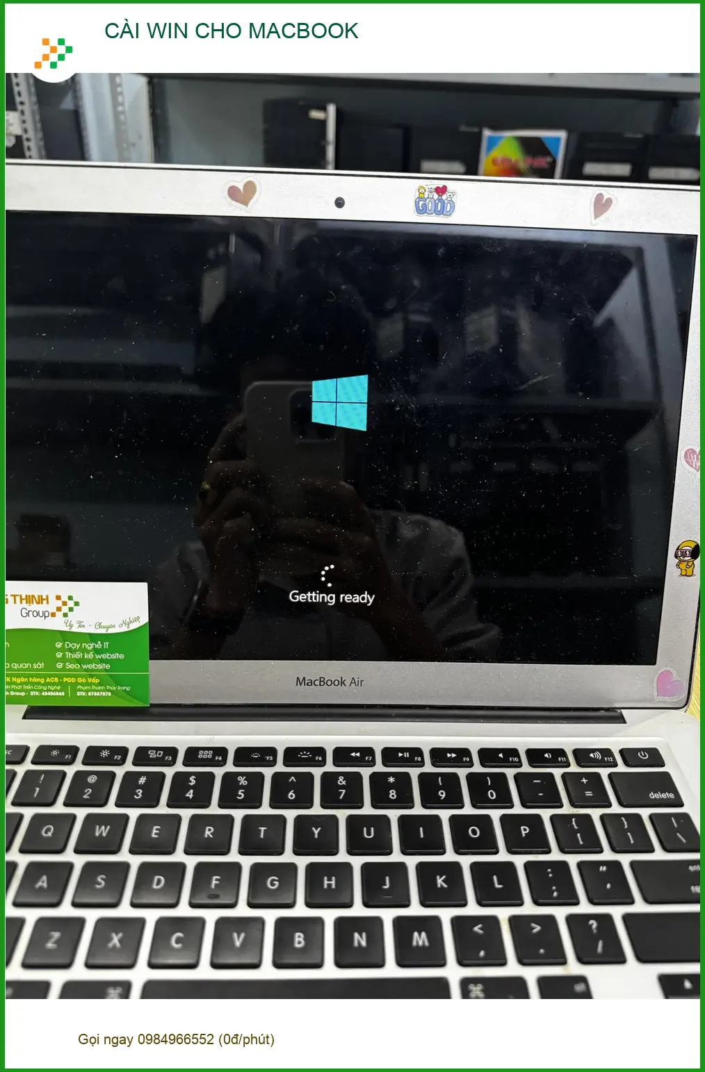 Dịch vụ cài Win cho Macbook Quận 10 - Anh Quân review cài đặt nhanh gọn ảnh thực tế 2