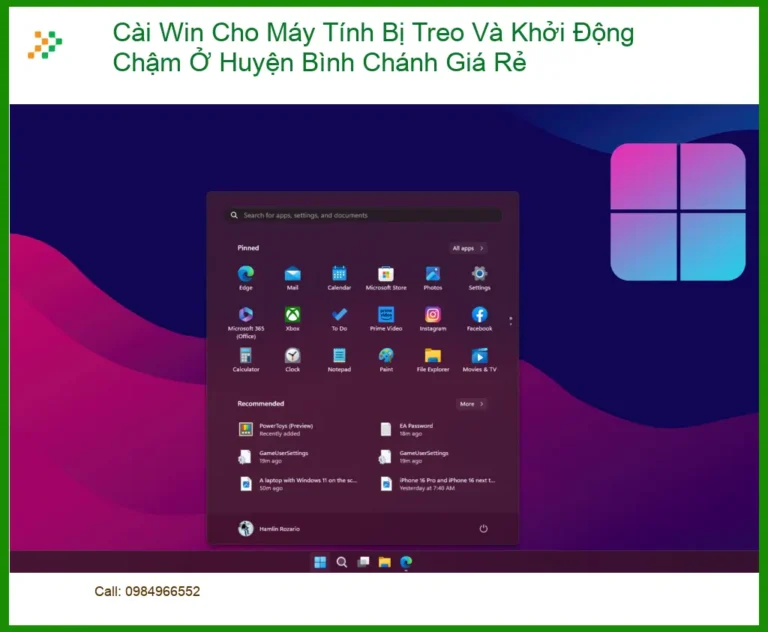 Windows Cài Win Cho Máy Tính Bị Treo, Khởi Động Chậm - Dịch vụ tận nơi Bình Chánh