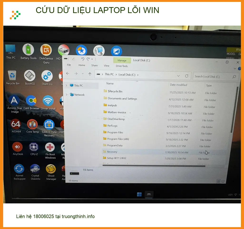 Chị Thanh Thảo kế toán cần cứu dữ liệu laptop lỗi Win Quận Tân Bình ảnh thực tế 1