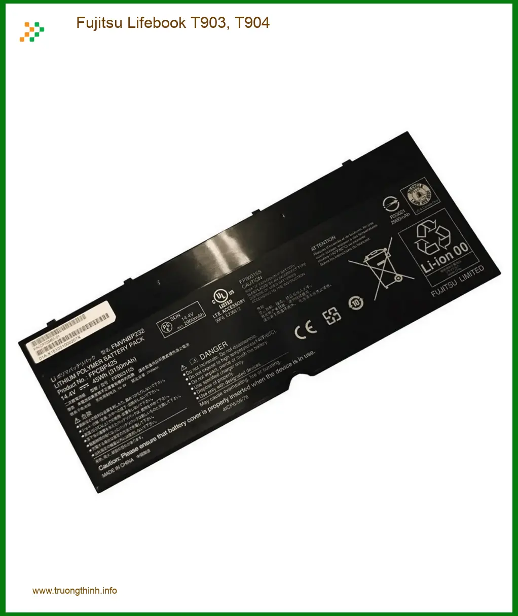 Pin Laptop Fujitsu Lifebook T903, T904 - Cửa hàng thay pin gần đây giá rẻ