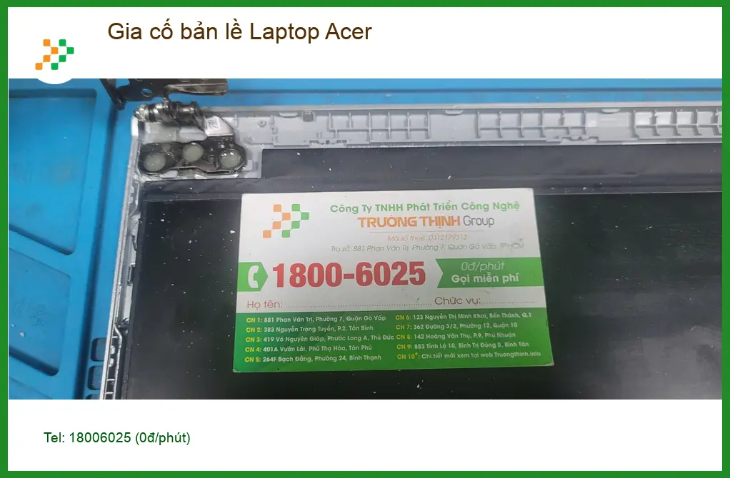 Bác Hưng thợ sửa laptop review ca gia cố bản lề Laptop Acer ở Quận Bình Tân ảnh thực tế 2
