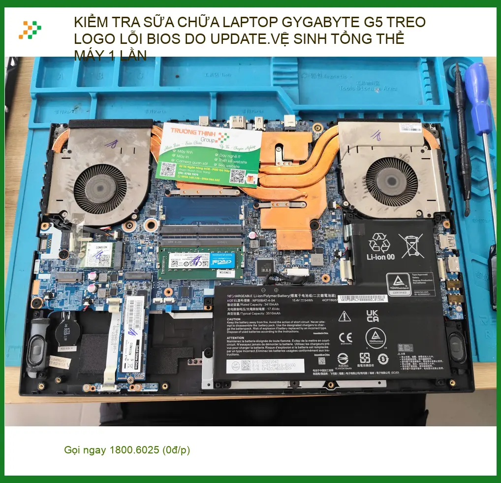 Anh Đức tìm chỗ sửa laptop Gygabyte G5 lỗi BIOS, vệ sinh tổng thể Quận Phú Nhuận
