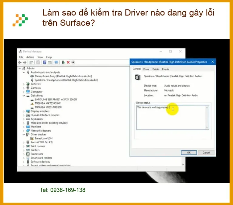 Làm sao để kiểm tra Driver nào đang gây lỗi trên Surface - Trung tâm hỗ trợ gần đây