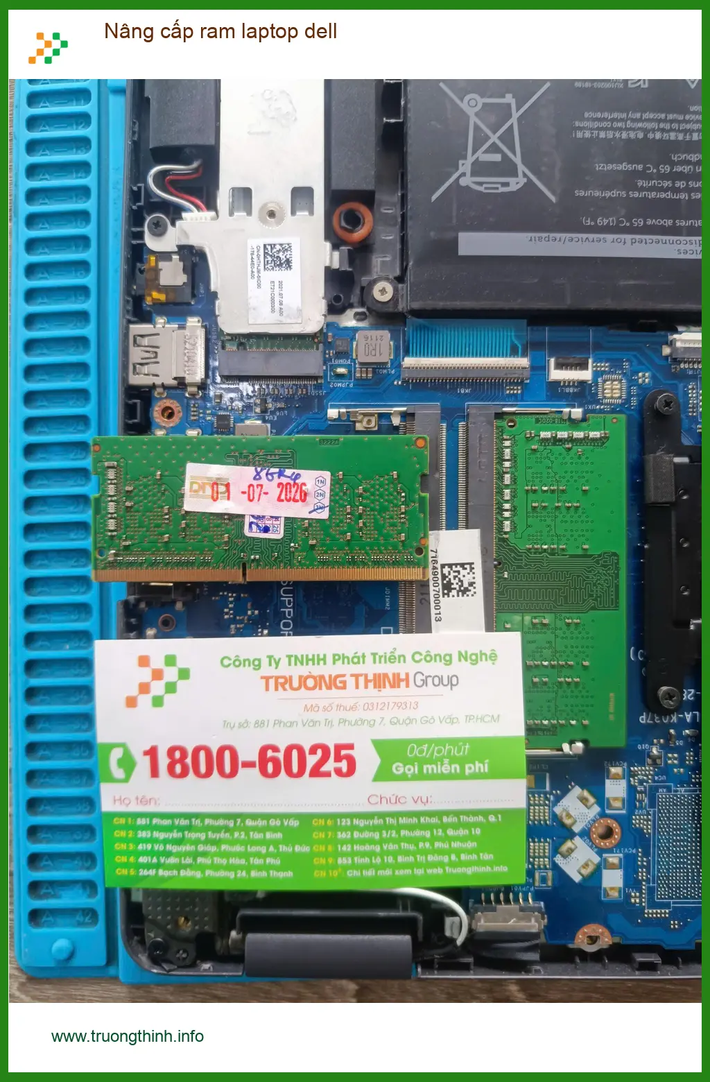 Dịch vụ nâng cấp ram laptop dell Quận Tân Phú - Chú Tấn hài lòng ảnh thực tế 1