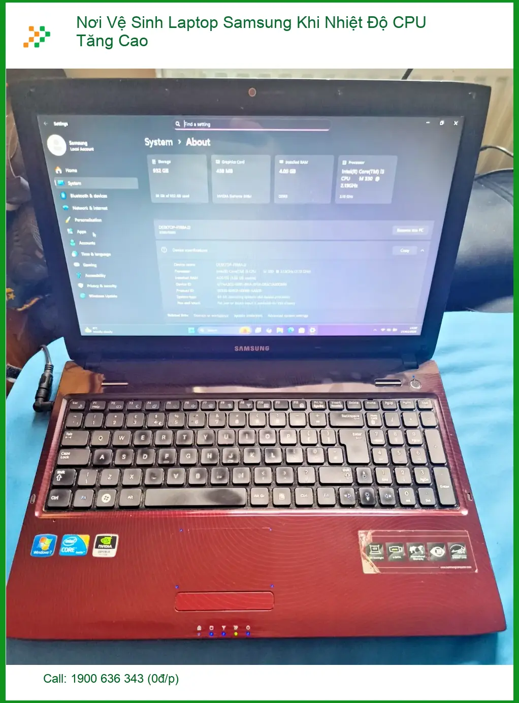 Vệ Sinh Laptop Samsung Khi CPU Nóng - Dịch Vụ Lấy Liền TPHCM