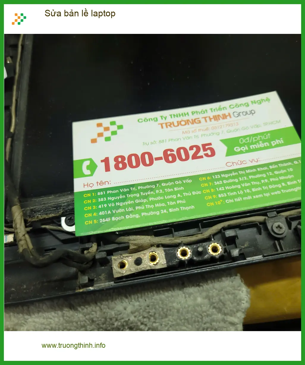 Chị Thùy nhân viên văn phòng tìm Trung tâm sửa bản lề laptop Quận Tân Bình ảnh thực tế 1