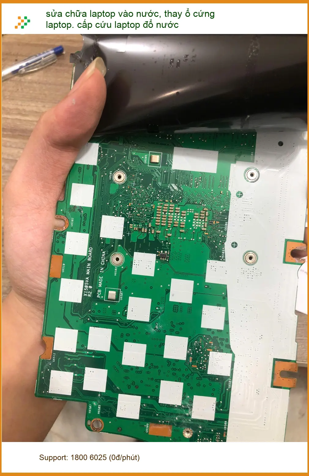 Anh Quân tìm chỗ sửa laptop đổ nước, thay ổ cứng Quận Bình Thạnh ảnh thực tế 2