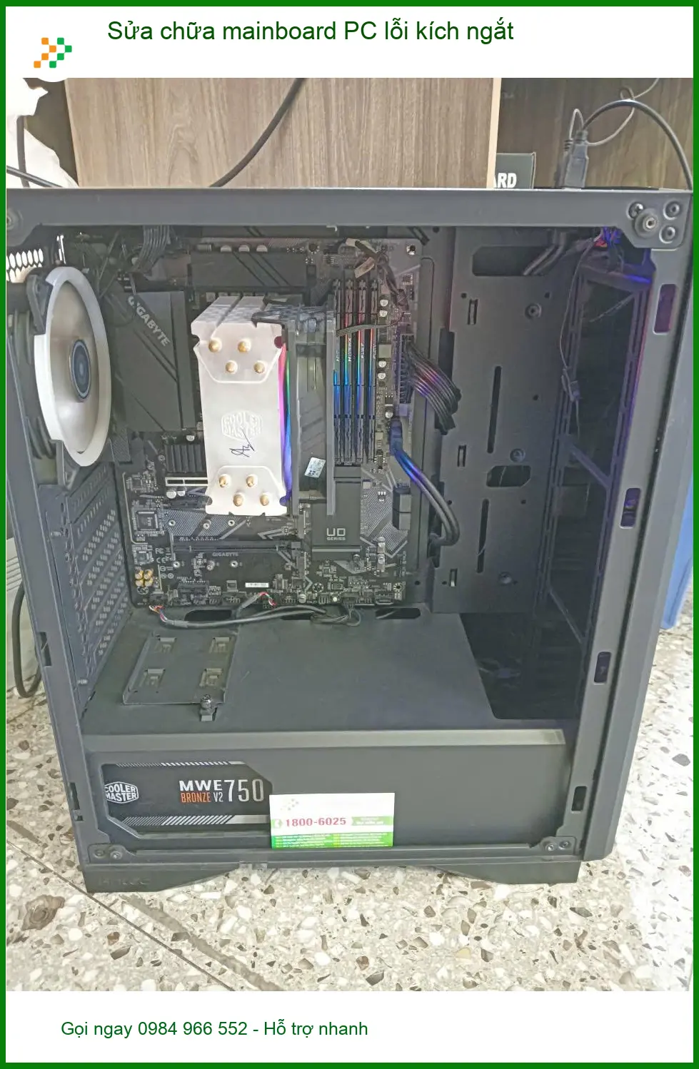 Chú Tấn kỹ sư Quận 7 review sửa mainboard PC lỗi kích ngắt lấy ngay ảnh thực tế 1