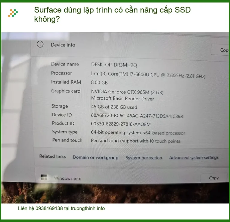 Surface dùng lập trình có cần nâng cấp SSD không? - Tư vấn chuyên gia