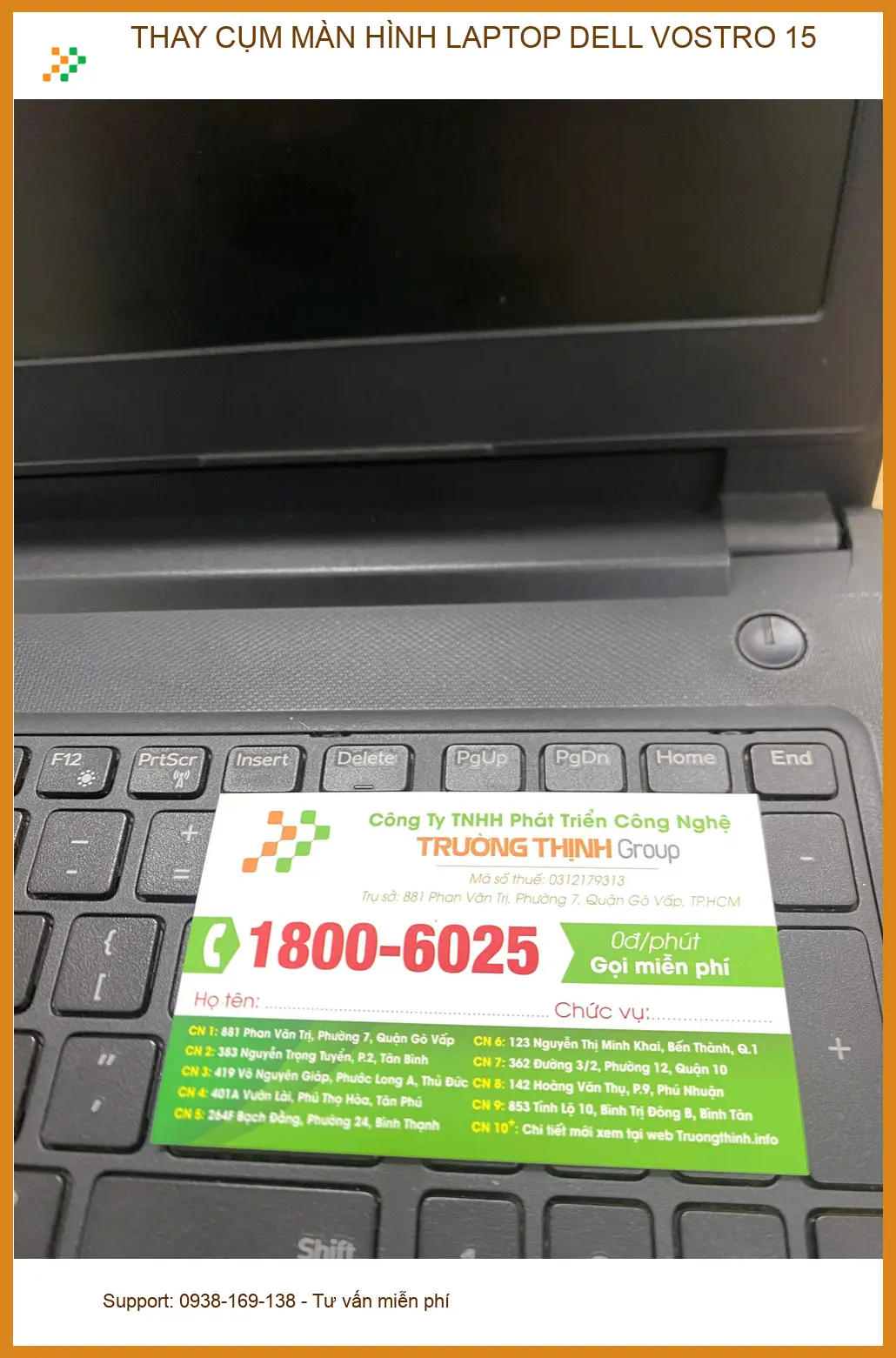 Chỗ Thay Cụm Màn Hình Laptop Dell Vostro 15 Quận 12 - Anh Đạt màn hình sọc ảnh thực tế 2