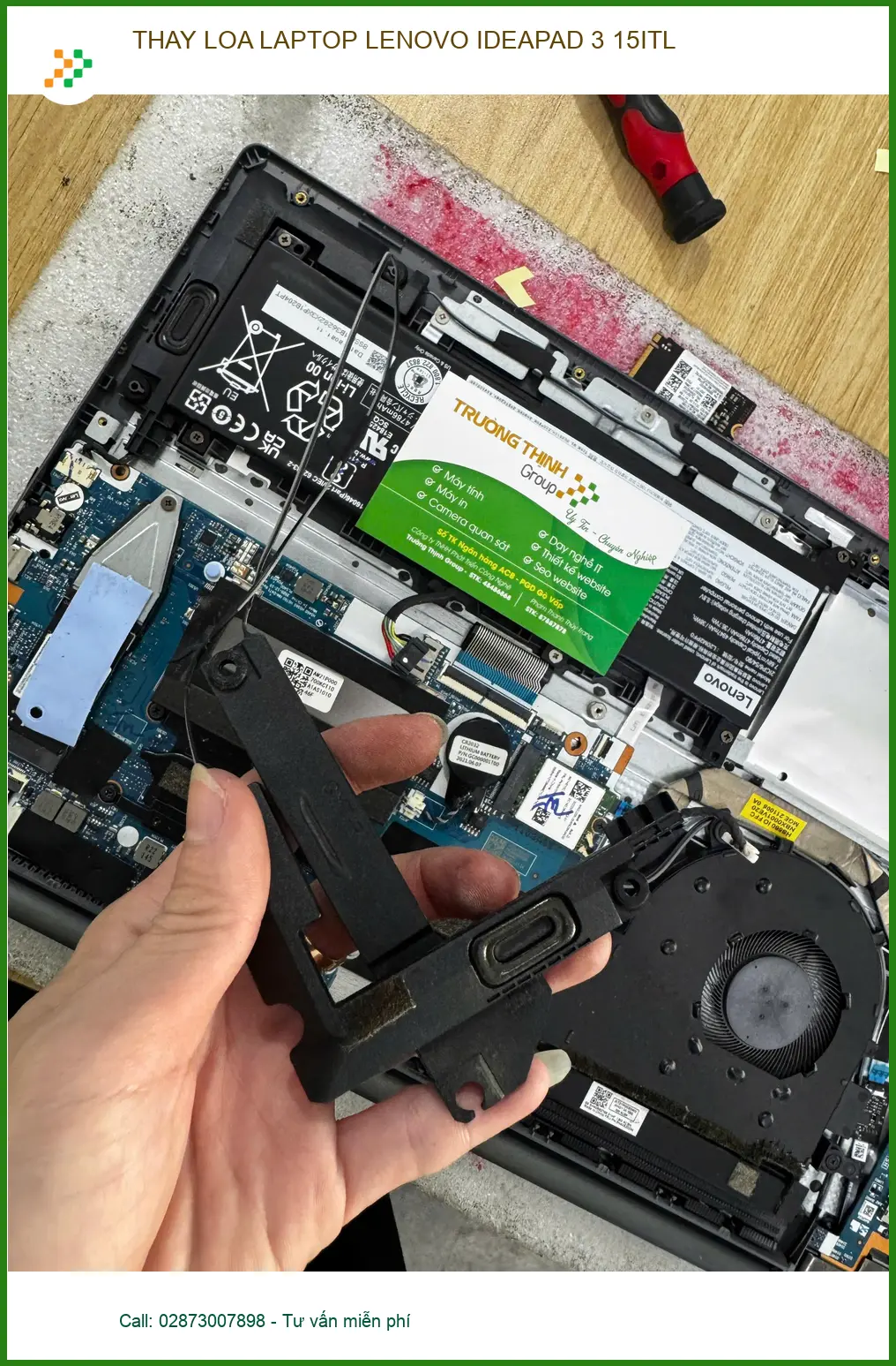 Anh Đức thay loa laptop Lenovo IdeaPad 3 15ITL ở Quận 10 - Tiệm uy tín