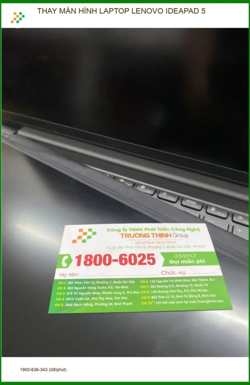 Chị Thuỷ chủ tiệm hoa cần chỗ thay màn hình laptop Lenovo Ideapad 5 Quận 12
