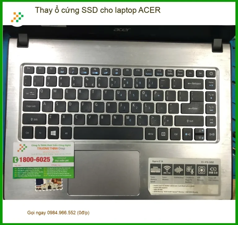 Tiệm thay ổ cứng SSD laptop ACER Quận Bình Tân - Chị Oanh giáo viên cần nâng cấp máy